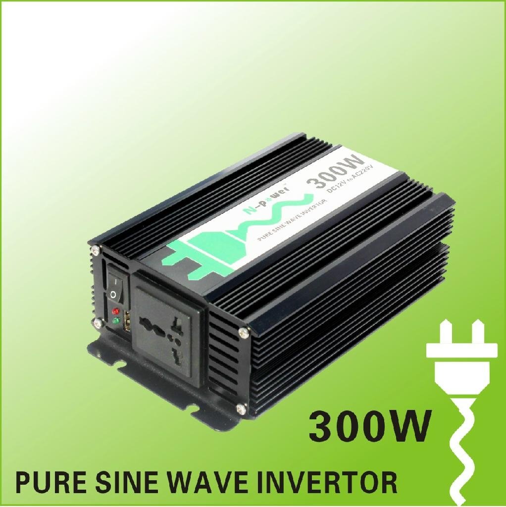 Pure Sine Wave DC12V 24V to AC110V 220V Power Inverter with USB 300W