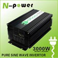 3000W Pure Sine Wave DC12V or 24V 48V 96V to AC110V 220VAC Power Inverter