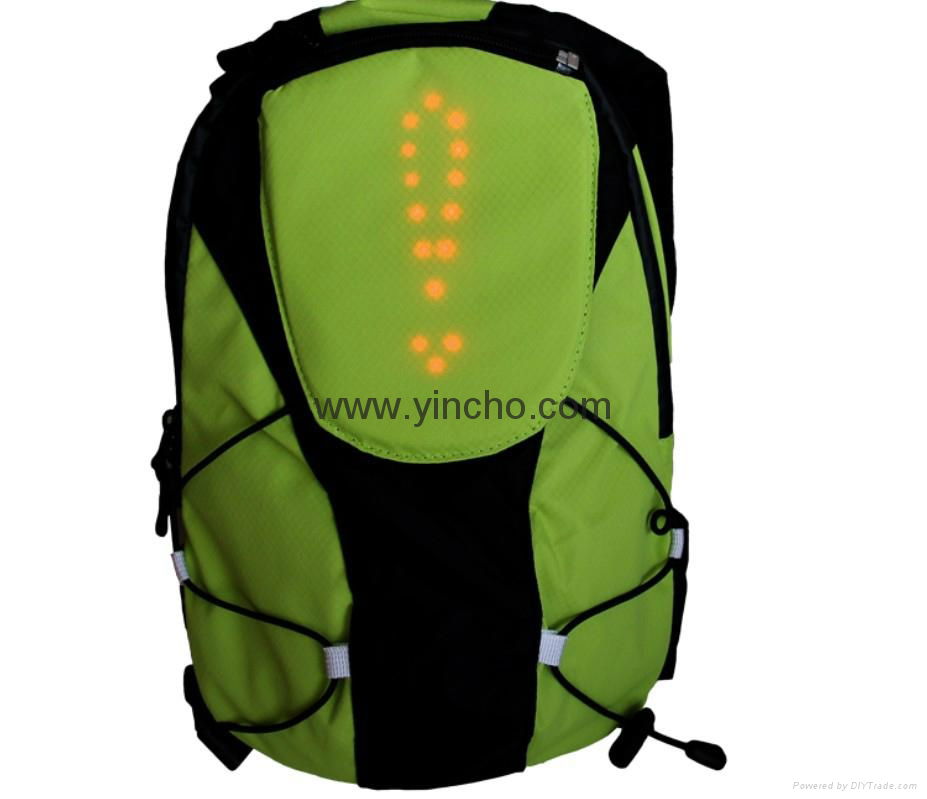 Bike man led light signal bag bicycle backpack  4