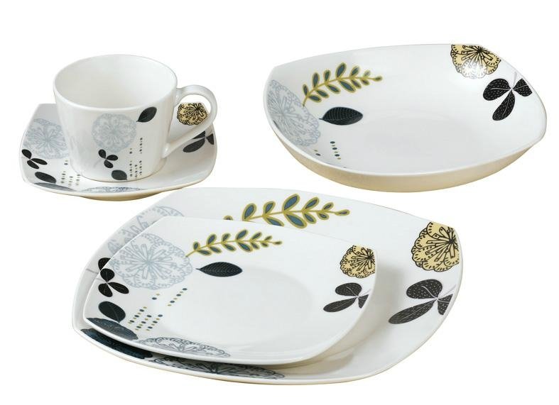 20pcs square porcelain dinner set with fancy designs 3