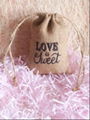 Wedding Jute bag Hessian Burlap pouch Love Is Sweet 