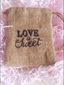 Wedding Jute bag Hessian Burlap pouch Love Is Sweet  2