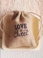 Wedding Jute bag Hessian Burlap pouch Love Is Sweet  4