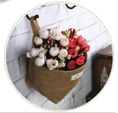 zakka Natural Home garden decoration wedding flower pots burlap sack