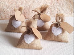  wedding candy bag with DIY kraft tag/ burlap pouch/ burlap sack