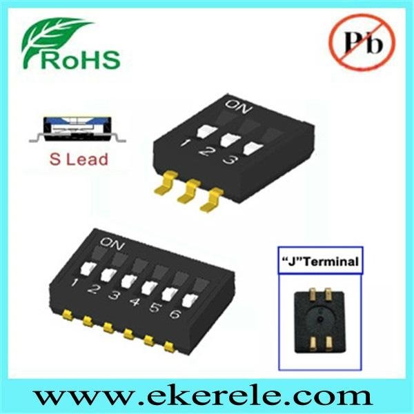 6 Position 1.27mm half pitch SMT type dip switch  2