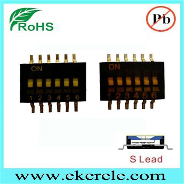 6 Position 1.27mm half pitch SMT type dip switch 