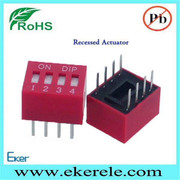 Slide Actuated Micro Dip Switch 1- 2 Positions  3