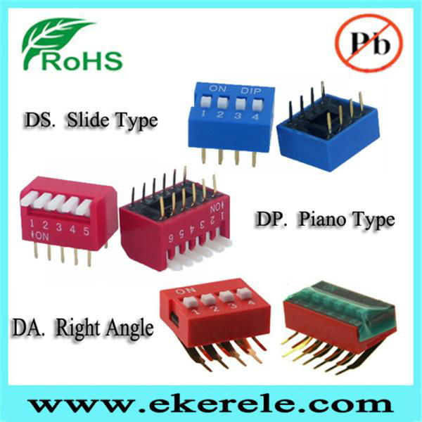 Free Sample 2.54mm Dip Electrical Switch Two Position 3
