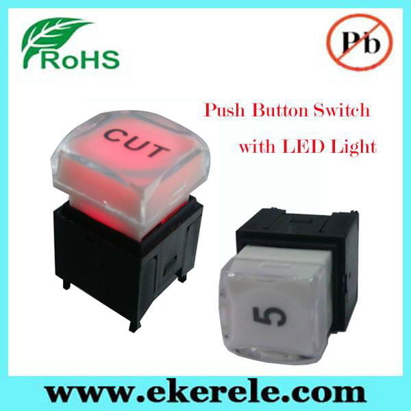 IP65 Protection Level Momentary LED Push Button Switches With LED Light 3