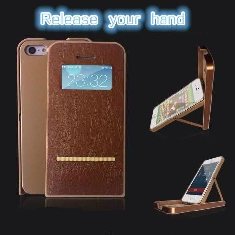 brand new flip leather phone case with stand for iphone 5/5s