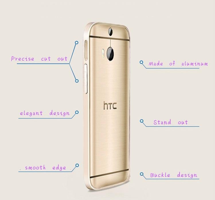 Aluminum crossline bumper case with buckle for HTC one M8