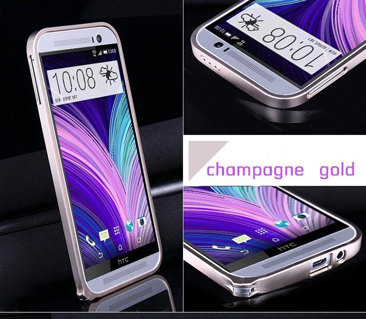 Aluminum crossline bumper case with buckle for HTC one M8 3