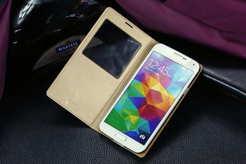 S view flip PU leather phone case for galaxy S5 5