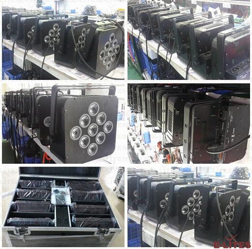 dmx512 power 9*18W RGBWAUV 6in1 parcan   4