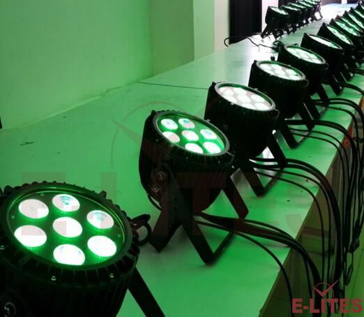 7pcs IP 65 slim par rgbwa 5in1 high power 15w light  3