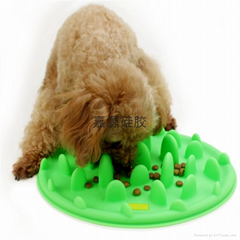 silicone slow feeder pet dog bowl