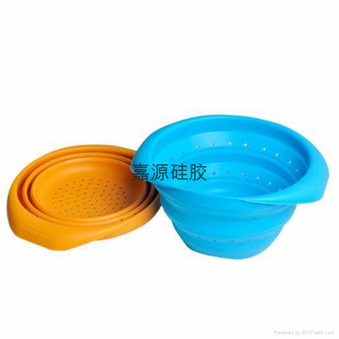 collapsible silicone colander basket strainer bowl 2