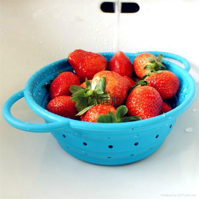 collapsible silicone colander basket strainer bowl 4