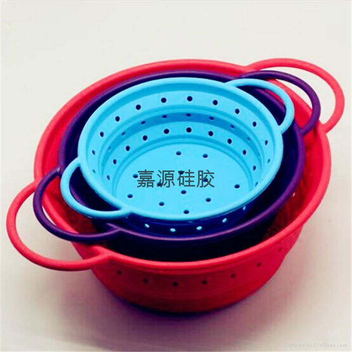 collapsible silicone colander basket strainer bowl 5