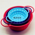 collapsible silicone colander basket strainer bowl