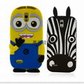 3D Cartoon Animal Shaped silicone mobile phone case 3
