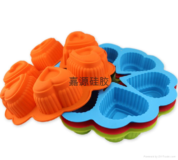 烘培硅胶烤盘6穴心形蛋糕模