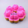 6 cavities heart shaped silicone baking pan cake mold 2