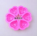 6 cavities heart shaped silicone baking pan cake mold 5