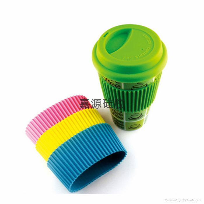 FDA standard silicone coffee cup lid cup sleeve 4