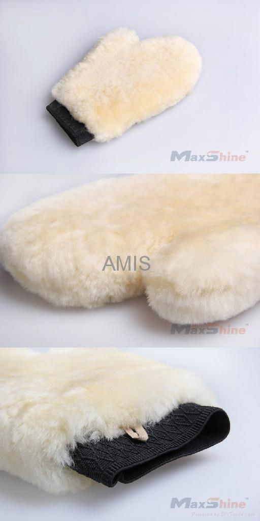 100% Genuine Lamp Sheepskin Wool Car Wash Mitt 4