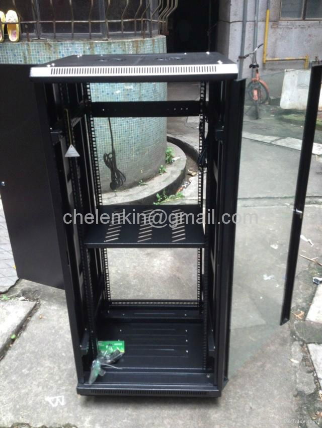 Standing Network Cabinet with Tempered Glass