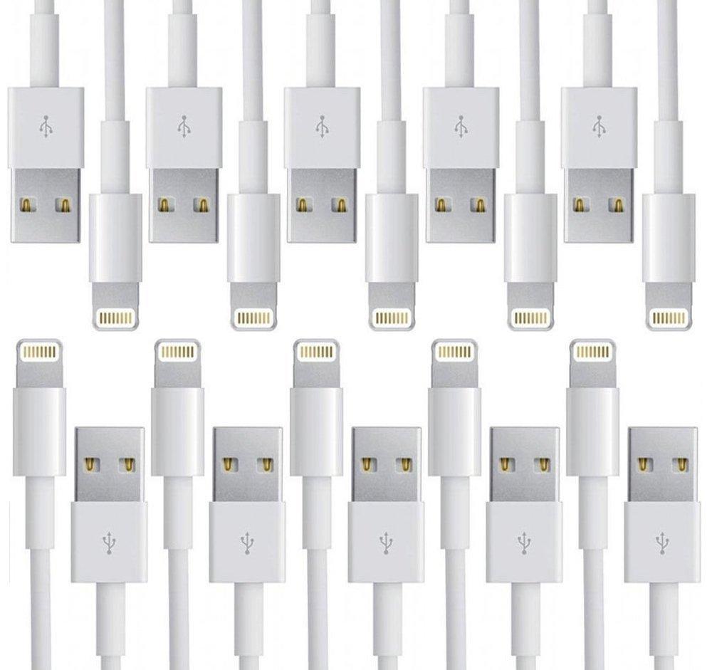 Lightning Data Cable For Apple iPhone 5 iPhone 6 White Bulk (Pack OF 10