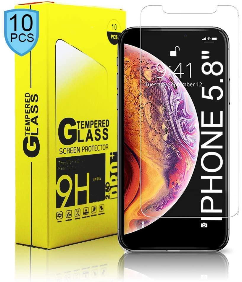 9H Screen Protector For Apple iPhone 11 Pro/XS/X 10pcs Pack Tempered Glass 
