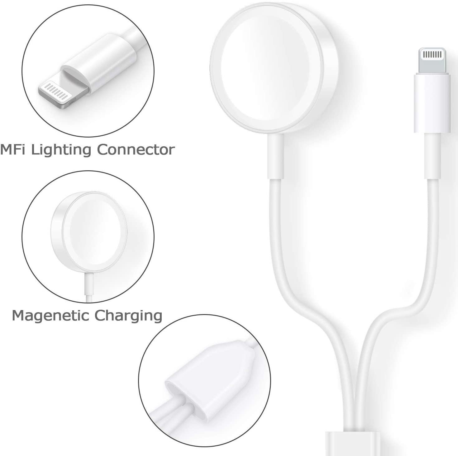 2in1 Portable Wireless Charger Cable for iWatch,iPhone and iPad 2