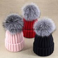 High Qualtiy Wool Acrylic Real Fox Fur Man Women Winter Knitted Beanie Hat Cap   1