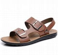 genuine leather open toe flat outdoor casual sandals for Men 4