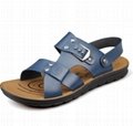 genuine leather open toe flat outdoor casual sandals for Men 2