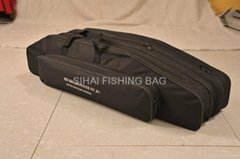 Black Color Three Main Pockets Good Price Fishing Carryall Fishing Bag