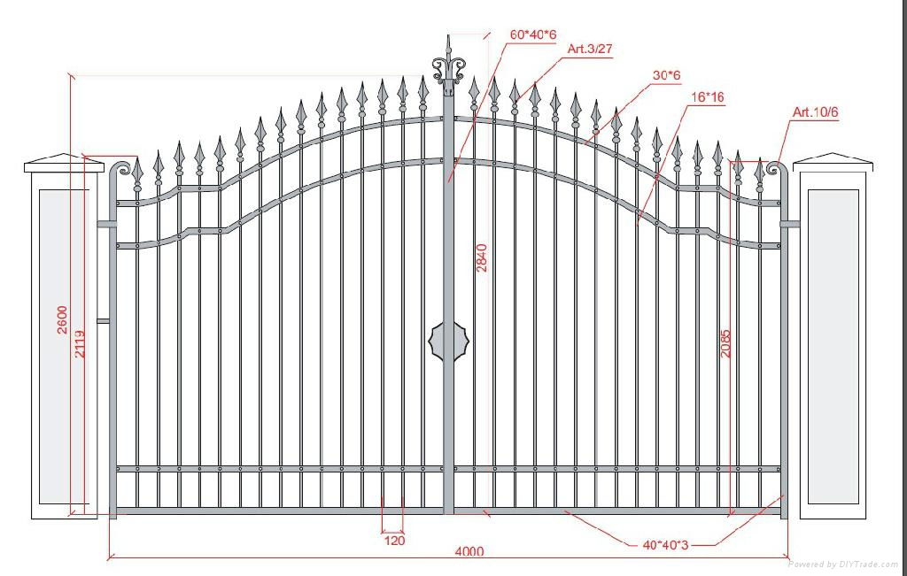 Reasonable Price Wrought Iron Gate Main Gate 2
