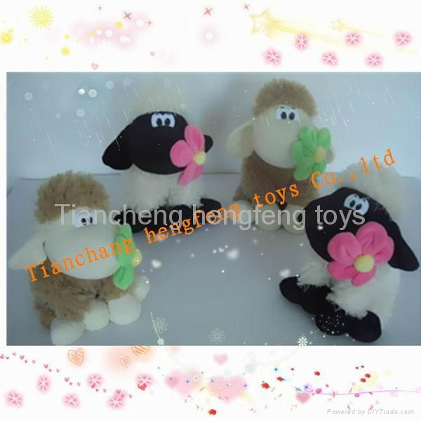 shaun the sheep plush toy and stuffed toys animals sheep with flower