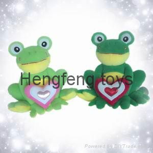 plush and stuffed toys animals valentine green frog with heart