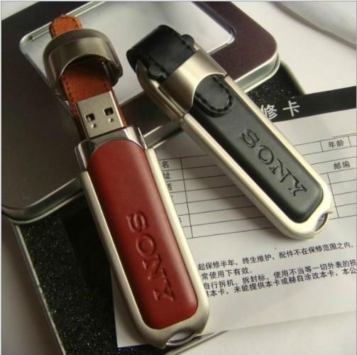 H013-Leather usb flash drive/memory drive/embossing logo 2