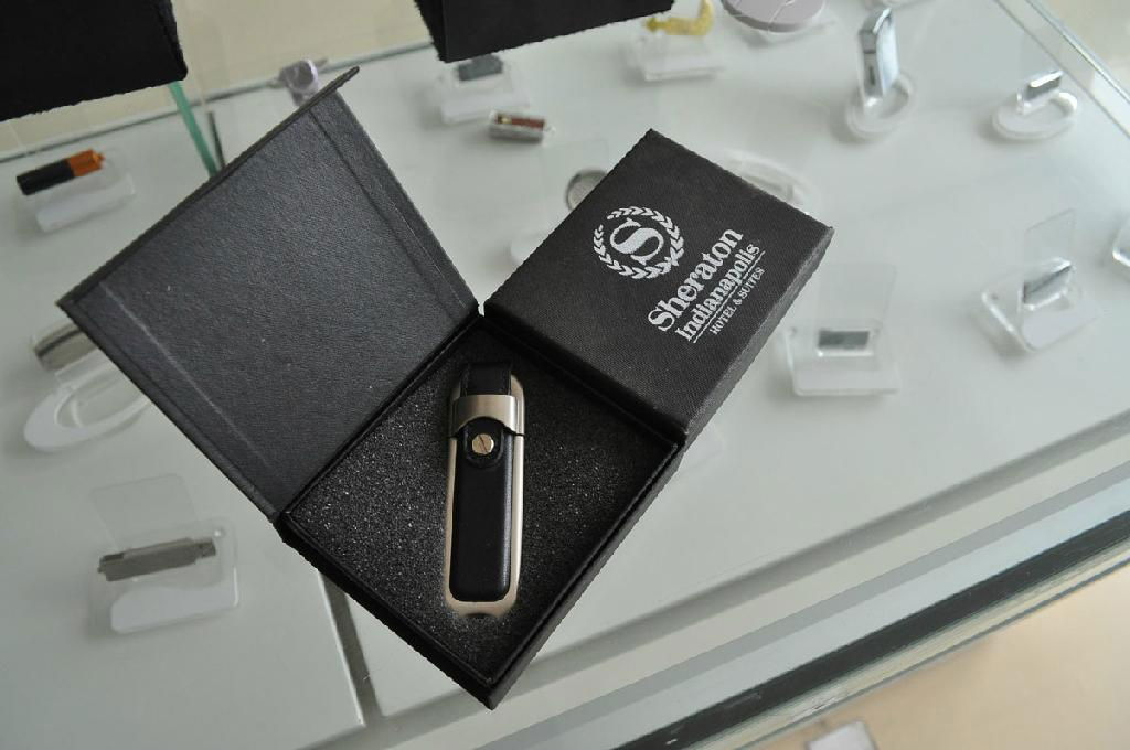 H013-Leather usb flash drive/memory drive/embossing logo 3