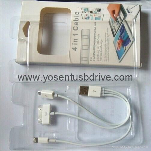 Iphone5 USB cable,4 in 1 high speed usb cable, iphone4S usb cable 3