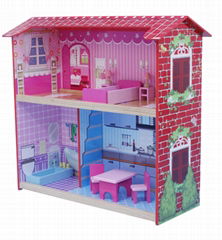 Doll house with mini furniture