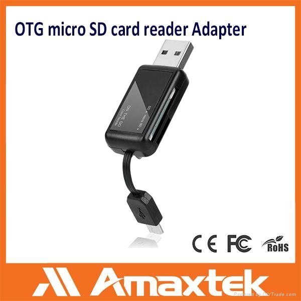 Micro SD card reader adapter with OTG USB