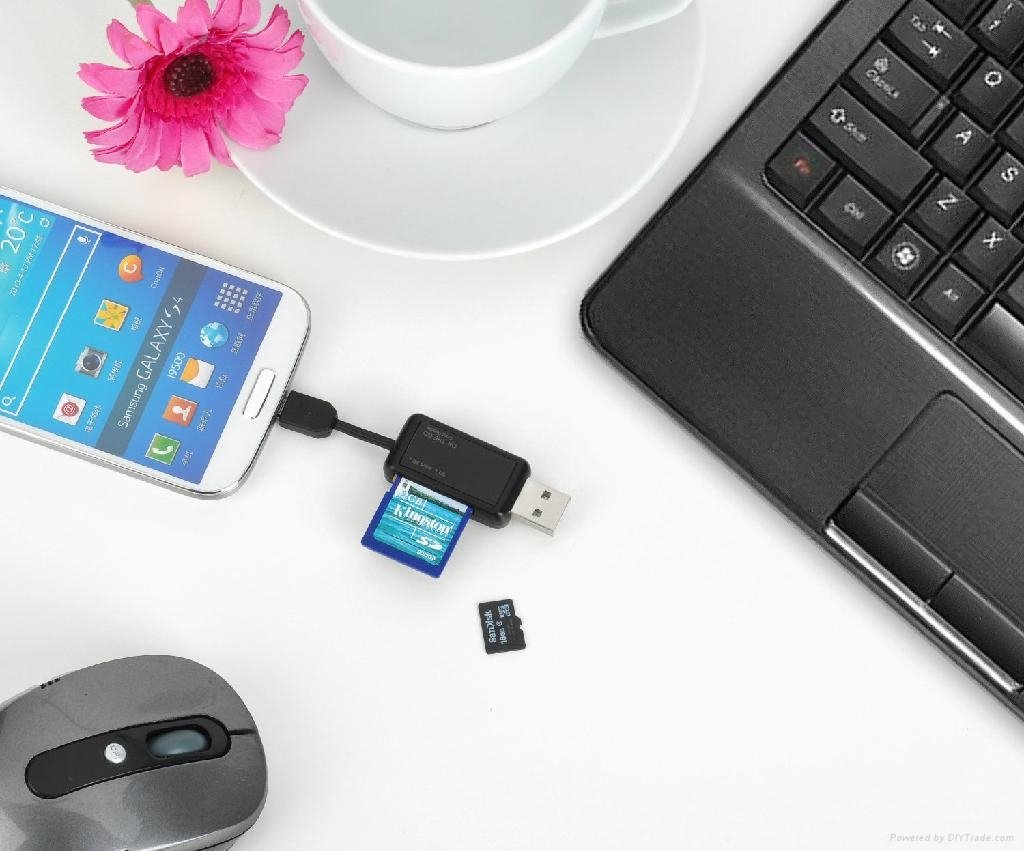 Micro SD card reader adapter with OTG USB 3