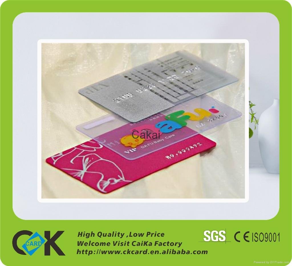 New design! transparent pvc card made in china