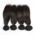 Top Quality  100% Human Virgin Remy Hair Natural Black Silky Stright Hair Weave 3